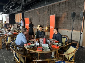 Participants at a networking table